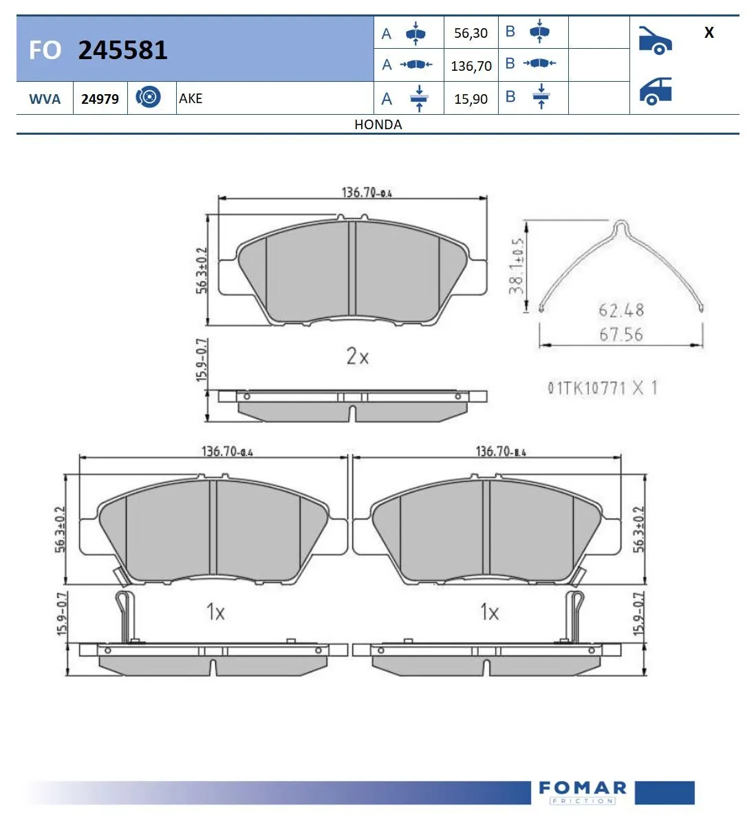 Brake Pad Set, disc brake